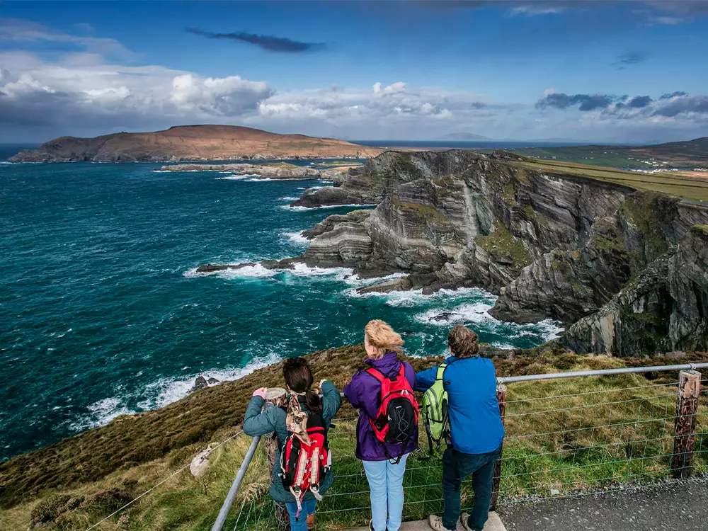 SWT People overlooking the Kerry Cliffs on the Iveragh Peninsula Co Kerry Brian Morrison