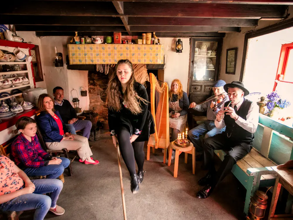 ATG Traditional Brush Dance at Molly Gallivans Traditional Cottage and Farm Co Kerry Failte Ireland Tourism Ireland Brian Morrisson